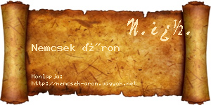 Nemcsek Áron névjegykártya